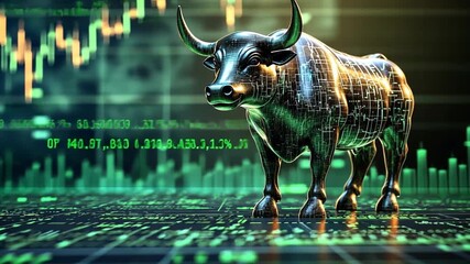 futuristic bull market analysis with stock market data visualization representing financial growth and investment opportunities for traders and financial advisors insight - Powered by Adobe