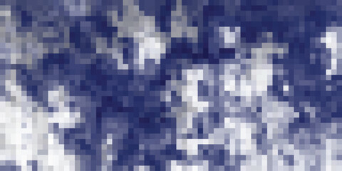 Fototapeta premium Abstract mosaic pattern with various shades of blue and white creating a textured artistic design suitable for backgrounds and graphic elements.