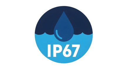Obraz premium IP67 Water-Resistance Badge Icon for Product Specifications and Tech Documentation