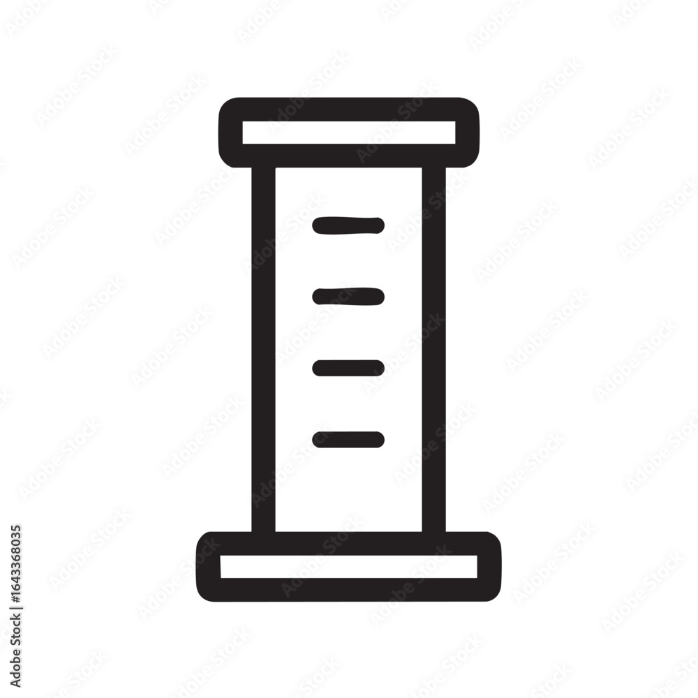 Aufkleber a line icon of a vertical scroll with lines.