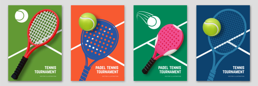 Tennis and Padel tennis championship or tournament poster design. Vector illustration