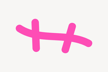 Obraz premium Pink stitch line collage element vector