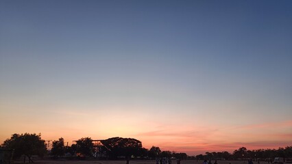 sunset in the city