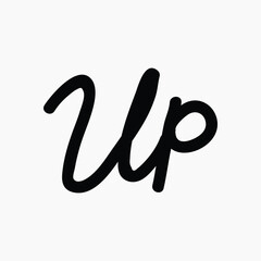 Up word, retro typography vector
