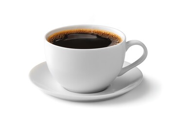 Fototapeta premium Coffee mug with black coffee on white background 