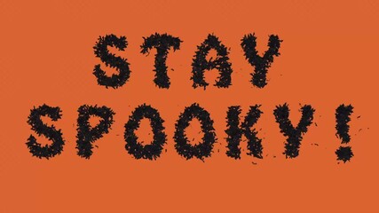 Halloween Title Card: 'Stay Spooky!' with Solid Orange Background