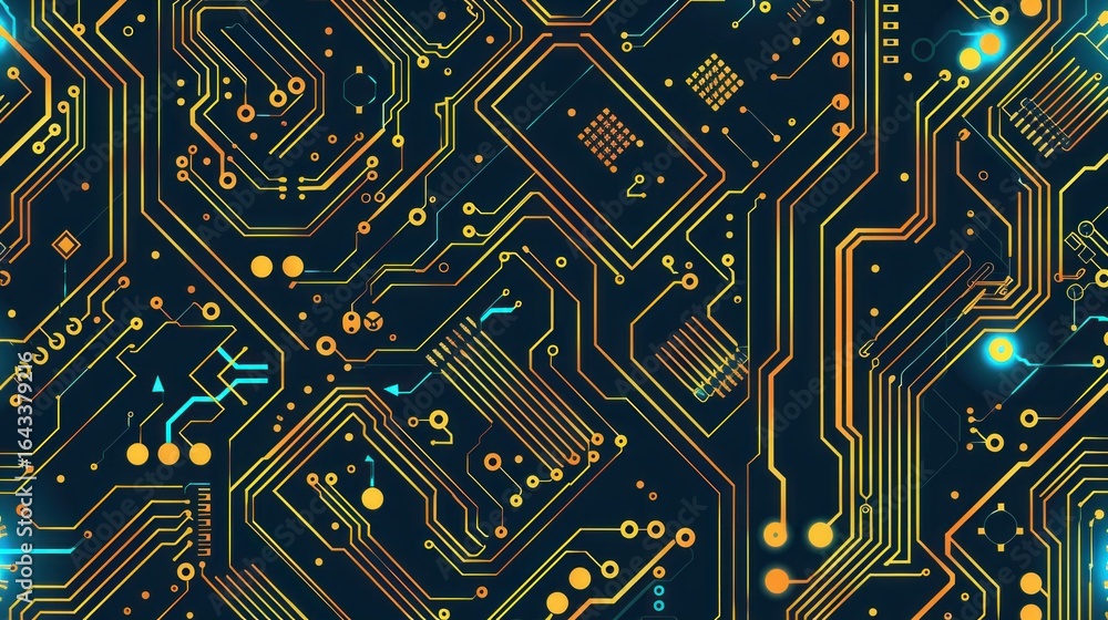 Poster seamless circuit board pattern