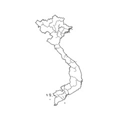 Blank outline map of Vietnam