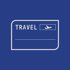 Fototapeta premium Blue air travel badge vector