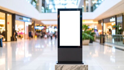 Blank digital billboard in a shopping mall