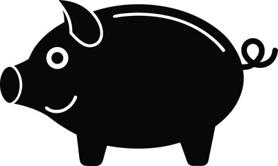 Piggy bank vector icon.
