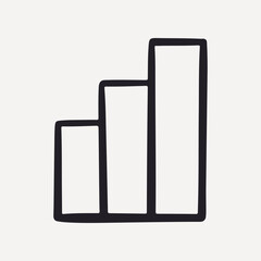 Bar chart retro line illustration, collage element vector