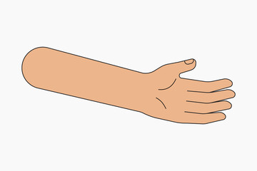 Arm hand, body part flat collage element vector