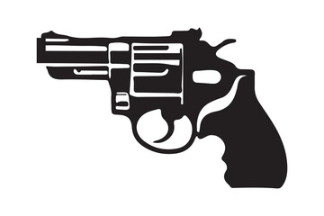 Revolvers art silhouette vector on white background