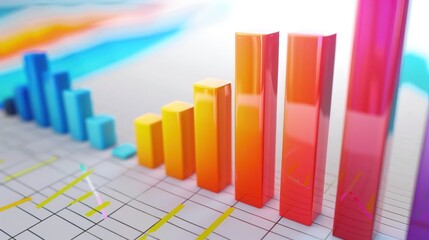 Fototapeta premium Graph showing upward business growth