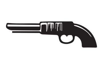 Revolvers art silhouette vector on white background