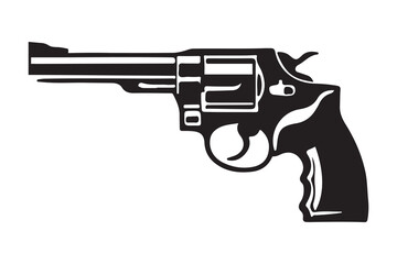 Revolvers art silhouette vector on white background