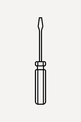 Screwdriver line art vector