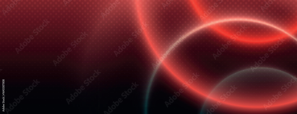 Aufkleber futuristic glowing red circles on dark background. abstract gradient texture on vibrant red backgrou