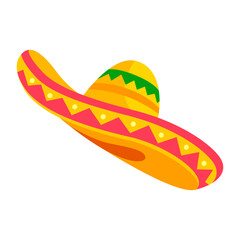 Colorful Sombrero Hat Illustration for a Fiesta Celebration