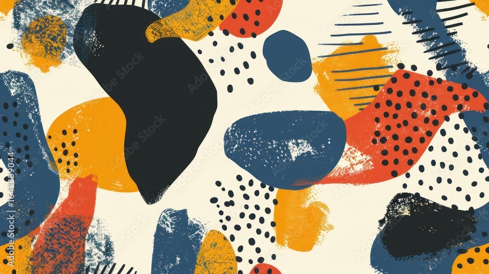 Poster minimal abstract pattern for textile design