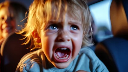 Excited child shouting with joyful father in background on a fun adventure - Powered by Adobe