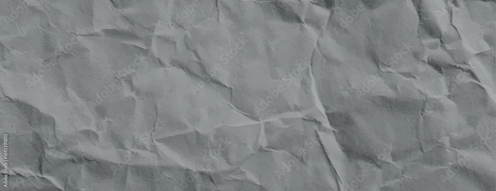 Poster gray crumpled paper background, textured with wrinkles. the background is gray, adding a rustic, art
