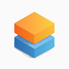 A vibrant stack of colorful 3D cubes and gift boxes on a white background