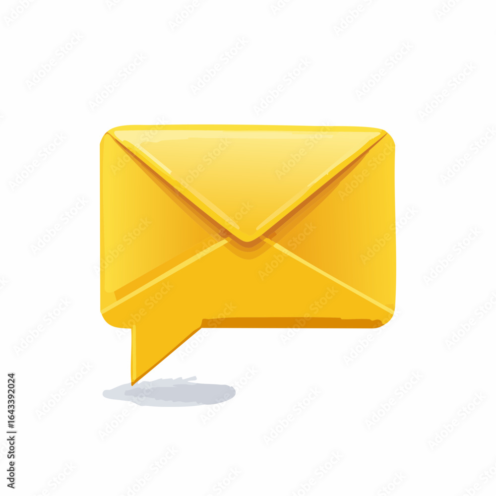 Poster a vibrant yellow envelope icon serves as a symbol for sending digital correspondence and messages