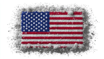 US flag image, textured with grey powder