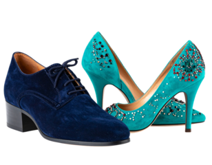 “His and Hers Salsa Dance Shoes in Vibrant Colors, isolated on transparent background”.