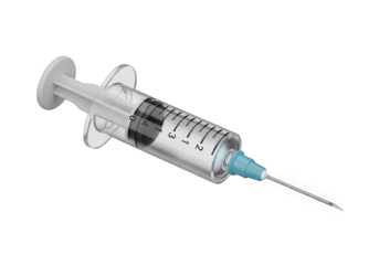 A Precise 3D Model of a Syringe with Visible Measurements on a Transparent Canvas, Ideal for Medical Illustrations and Healthcare-Related Visuals with Realistic Details