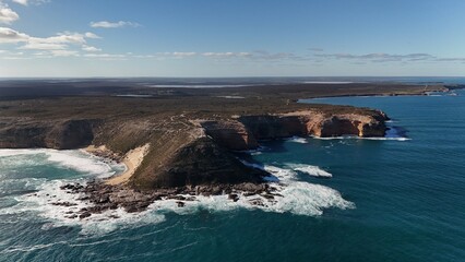 Cape Spencer Lighthouse, Yorke Peninsula, South Australia: Aerial Drone Footage View of Coastal...