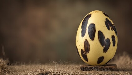 Pale yellow egg with dark brown spots