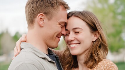 Man and a woman are hugging each other.