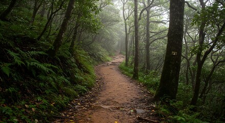 Obraz premium Misty forest trail