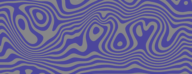 Abstract background with wavy blue and gray lines. The background features a bold blue and gray color scheme with a smooth texture. Psychedelic pattern background vector. Blue background.