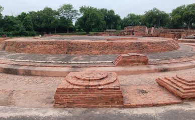 Ruins of Dharmarajika Stupa near dhamakh, Sarnath india