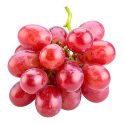 Crimson Grapes: A close-up shot captures the vibrant essence of a cluster of fresh, ruby-red grapes, their smooth skins glistening with freshness. The photograph showcases their succulent.