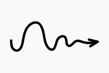 Curved arrow indicating direction illustration vector