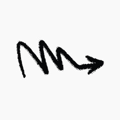 Hand-drawn zigzag arrow illustration vector