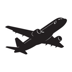 Naklejka premium Passenger Airplane Silhouette Vector Illustration