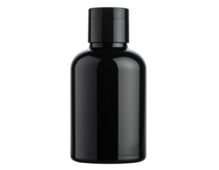 Black bottle isolated on transparent background