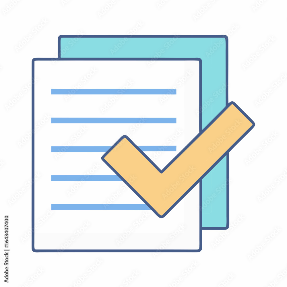 Poster document with a checkmark icon indicating completion or approval
