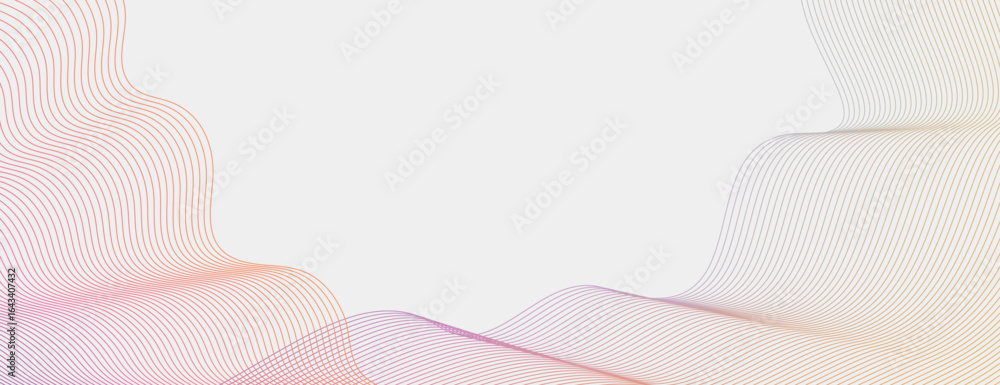 Poster abstract background with white background and pastel gradient lines. the background features smooth,