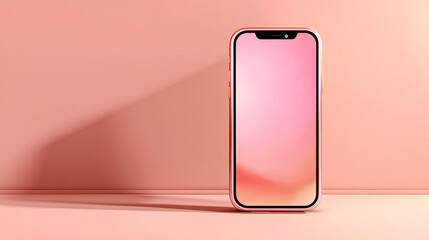 a clean phone mockup on pastel color background with shadows