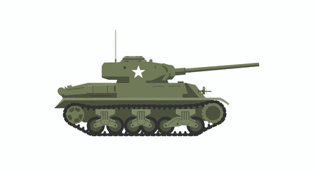 Obraz premium American World War Two Tank Illustration for History Projects and Educational Resources on Military Vehicles