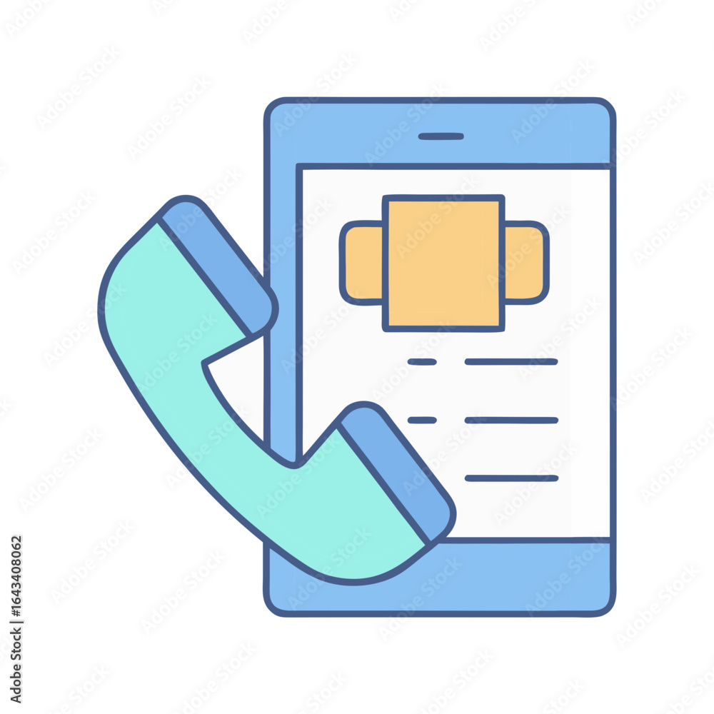 Poster smartphone with incoming call and contact information displayed