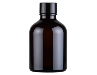 Black bottle isolated on transparent background