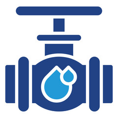 The icon of pipes and valves used to distribute fluids such as clean water, oil, gas, or chemicals, can symbolize price control, resource allocation, or utility costs.